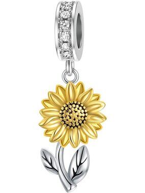 Sterling Silver Bracelet Charms Set - Sunflower, Stethoscope, Dragonfly & Anchor